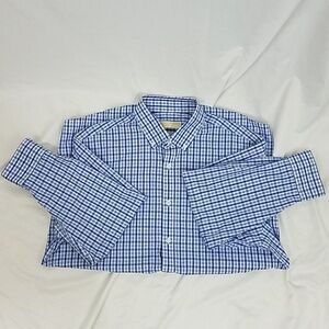 Michael Michael Kors Blue Plaid Shirt L 16 1/2 NWOT Reg Fit Non Iron